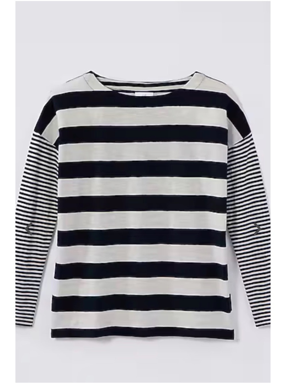 J Jill Blue and White Striped Long Sleeve Top